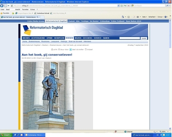 Screenshot des Artikels auf der Internetseite des Reformatorisch Dagblad.